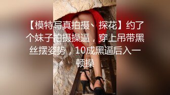 【模特写真拍摄丶探花】约了个妹子拍摄操逼，穿上吊带黑丝摆姿势，10成黑逼后入一顿操